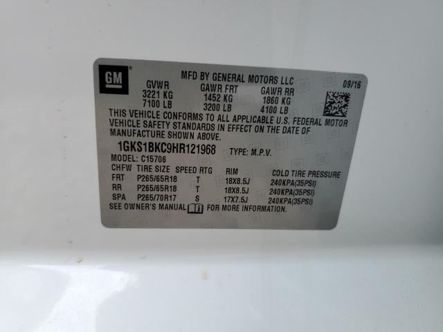 1GKS1BKC9HR121968 GMC YUKON SLT