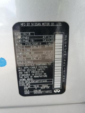 3PCAJ5M16KF121640 Infiniti Qx50 Essential
