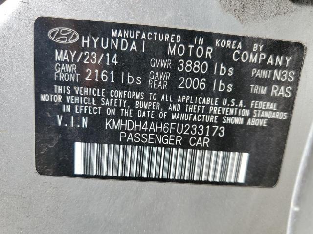 KMHDH4AH6FU233173 Hyundai ELANTRA SE