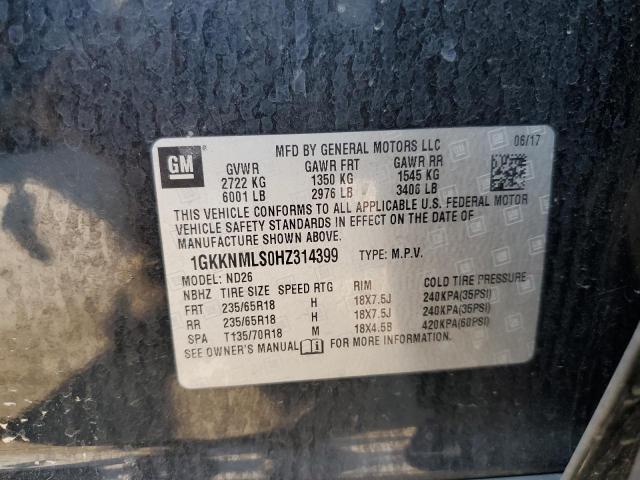 1GKKNMLS0HZ314399 GMC Acadia Slt-1