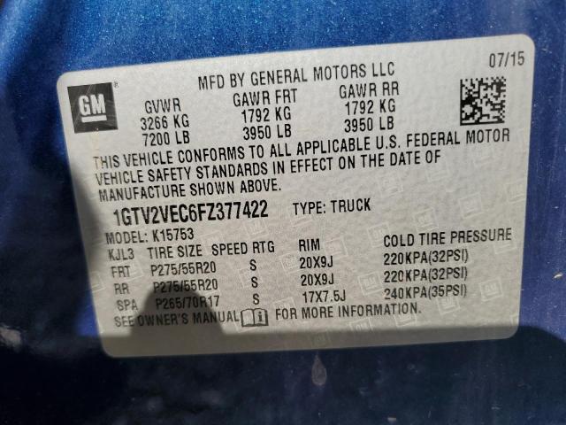 1GTV2VEC6FZ377422 GMC Sierra K1500 Slt