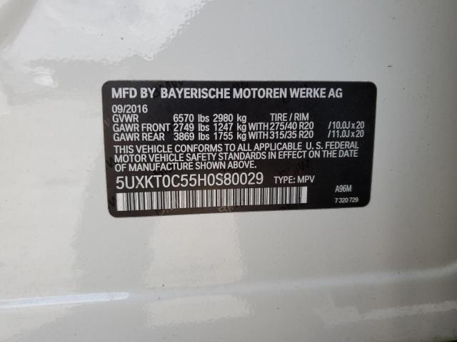 5UXKT0C55H0S80029 BMW X5 Xdr40e