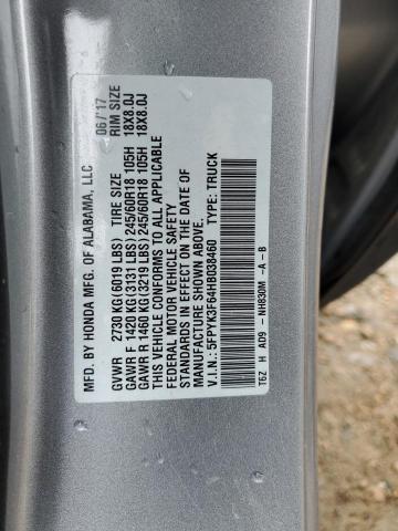 5FPYK3F64HB038460 Honda Ridgeline Rtl