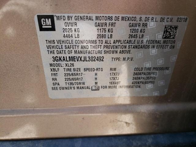 3GKALMEVXJL302492 GMC Terrain Sle