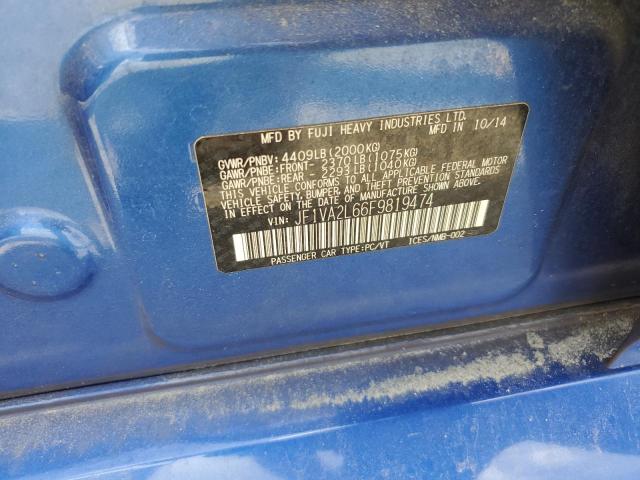 JF1VA2L66F9819474 Subaru Wrx Sti