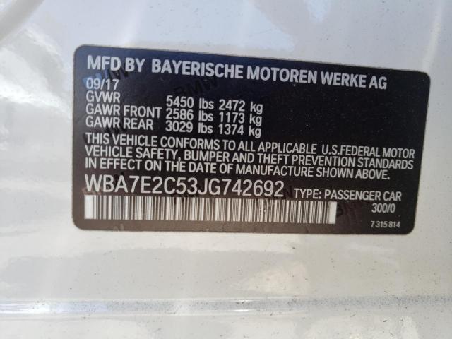WBA7E2C53JG742692 BMW 740 I