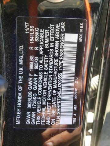 SHHFK7G45JU209855 Honda Civic Sport