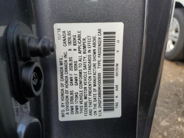 2HGFC4B69KH300999 Honda Civic Lx