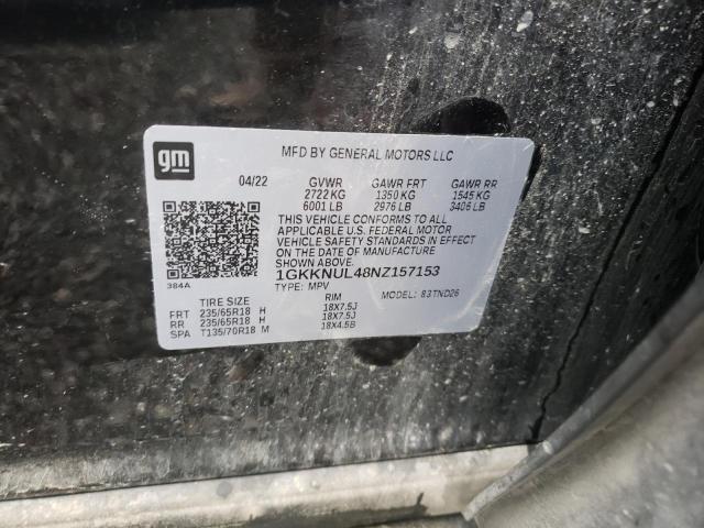 1GKKNUL48NZ157153 GMC ACADIA SLT