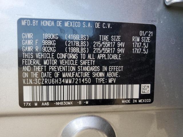 3CZRU6H34MM721450 Honda HR-V LX