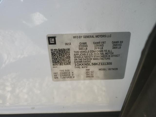 1GKKNSLS8KZ111305 GMC ACADIA SLE