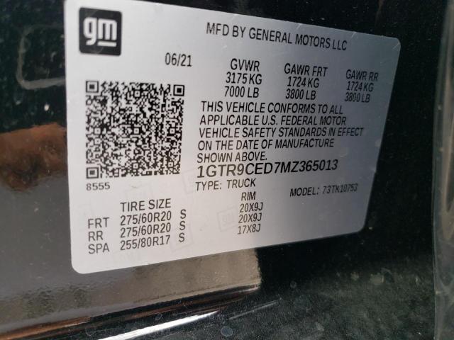 1GTR9CED7MZ365013 GMC Sierra K1500 Elevation