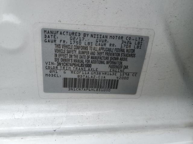 3N1CN7AP6HL851000 Nissan VERSA S