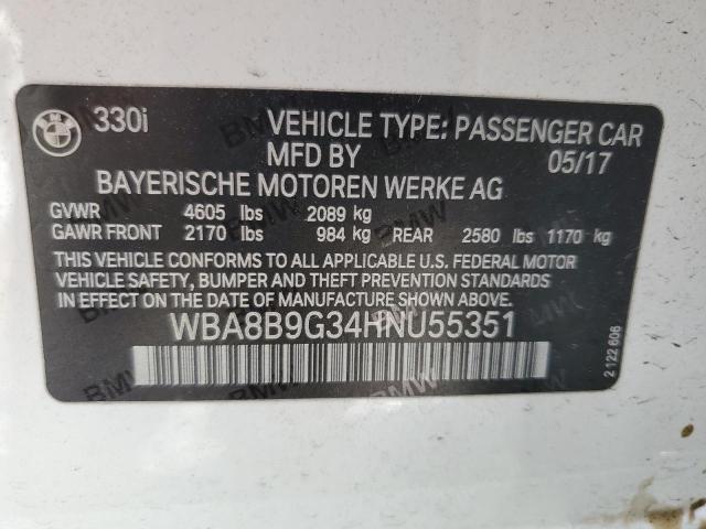 WBA8B9G34HNU55351 BMW 330 I