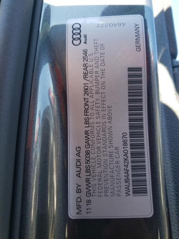 WAUB4AF42KA018670 Audi S4 Premium Plus