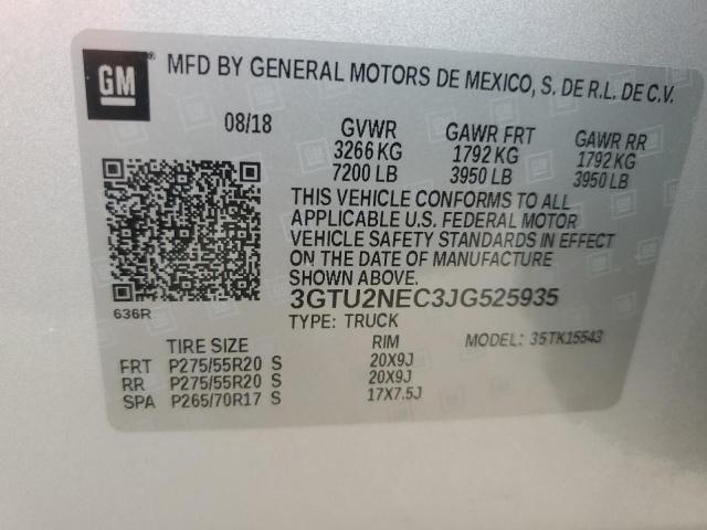 3GTU2NEC3JG525935 GMC Sierra K1500 Slt