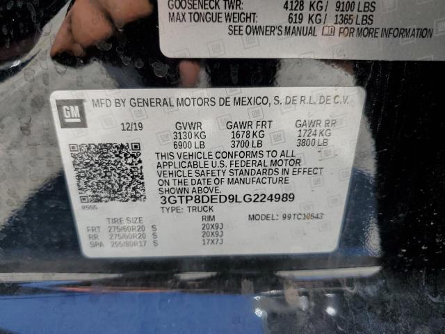 3GTP8DED9LG224989 GMC Sierra C1500 Slt