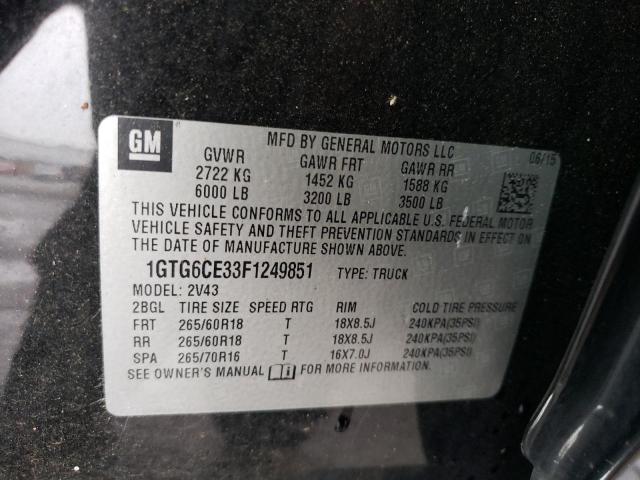 1GTG6CE33F1249851 GMC CANYON SLT