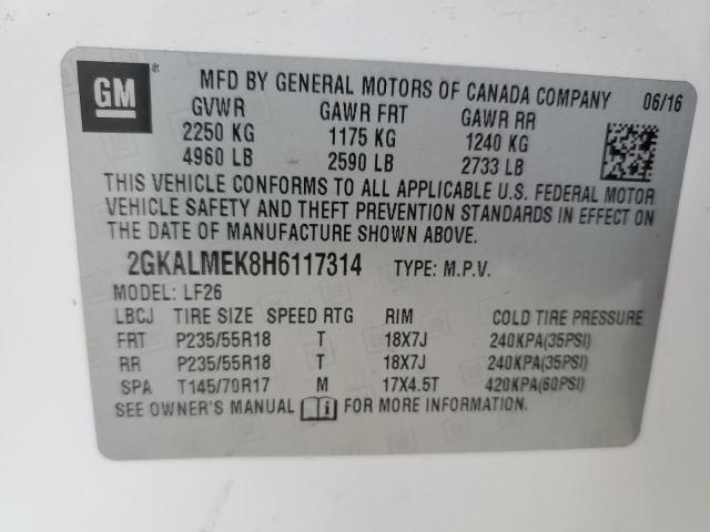 2GKALMEK8H6117314 GMC Terrain Sle