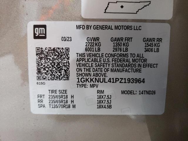 1GKKNUL41PZ193964 GMC ACADIA SLT