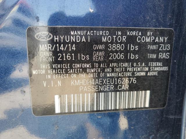 KMHDH4AEXEU162676 Hyundai ELANTRA SE
