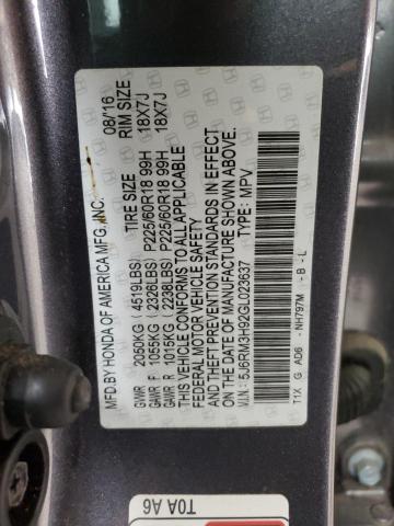 5J6RM3H92GL023637 Honda Cr-v Touring