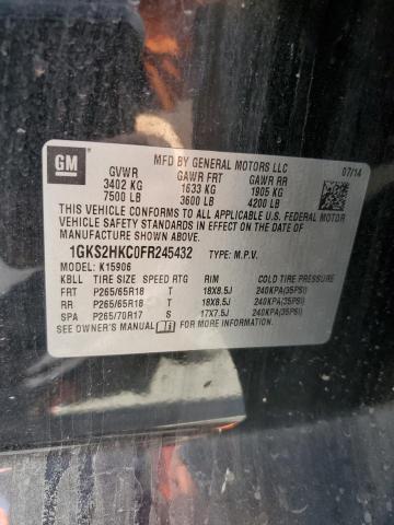 1GKS2HKC0FR245432 GMC Yukon Xl K1500 Slt