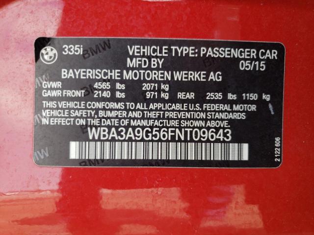 WBA3A9G56FNT09643 BMW 335 I