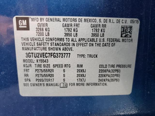 3GTU2VEC7FG373777 GMC Sierra K1500 Slt