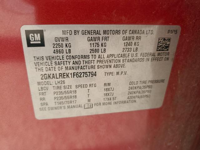 2GKALREK1F6275794 GMC Terrain Sle