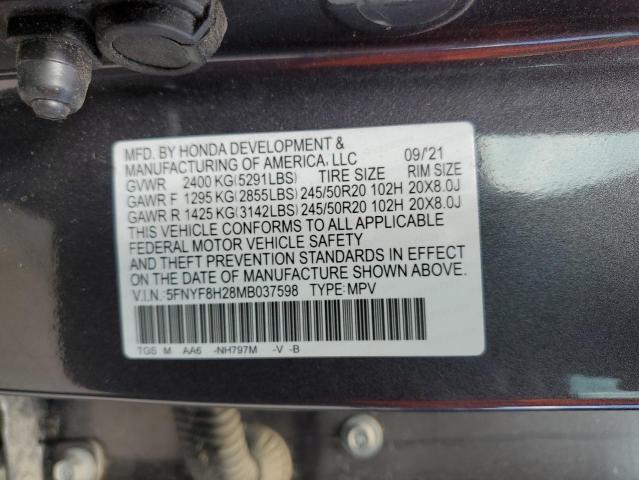 5FNYF8H28MB037598 Honda Passport Sport