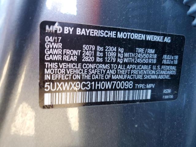 5UXWX9C31H0W70098 BMW X3 Xdrive28i