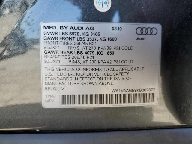 WA1VAAGE8KB007872 Audi E-tron Prestige