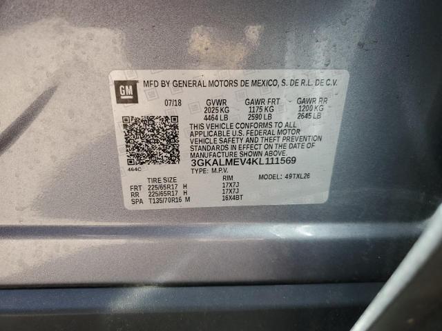 3GKALMEV4KL111569 GMC Terrain Sle