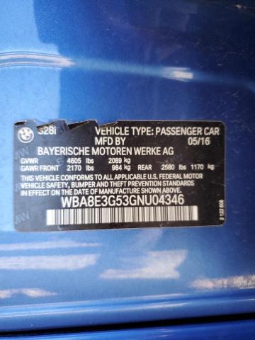 WBA8E3G53GNU04346 BMW 328 Xi Sulev