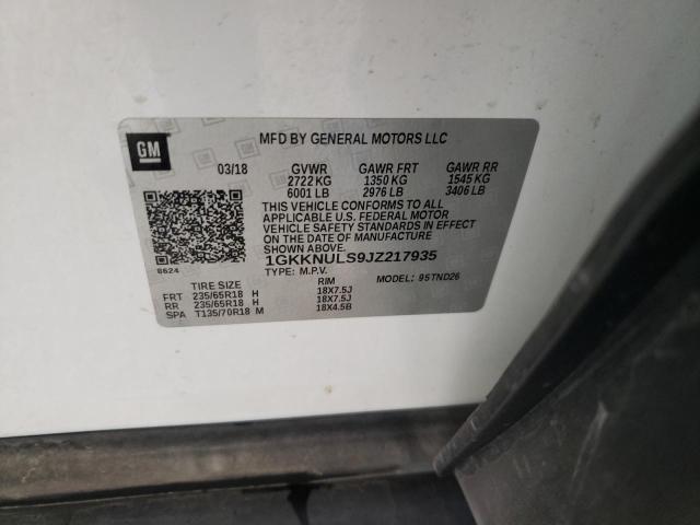 1GKKNULS9JZ217935 GMC Acadia Slt-1