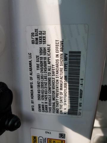 5FNYF6H31LB061494 Honda Pilot Ex