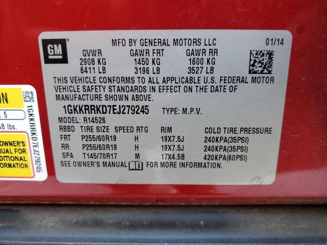 1GKKRRKD7EJ279245 GMC Acadia Slt-1