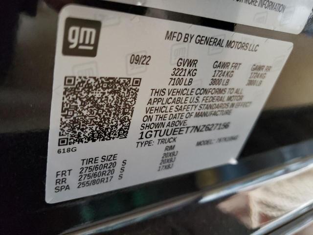 1GTUUEET7NZ627156 GMC Sierra K1500 At4