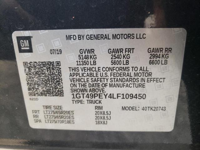 1GT49PEY4LF109450 GMC Sierra K2500 At4