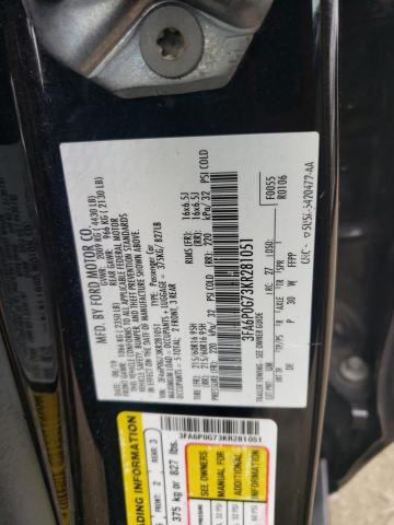 3FA6P0G73KR281051 Ford FUSION S