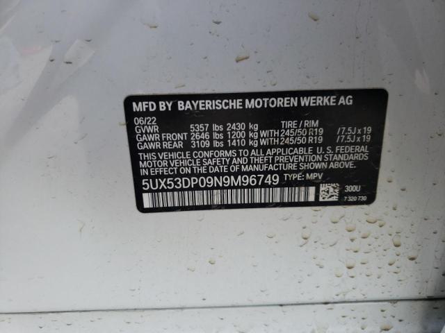5UX53DP09N9M96749 BMW X3 Xdrive30i