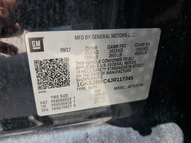 1GKS2BKC4JR117345 GMC YUKON SLT