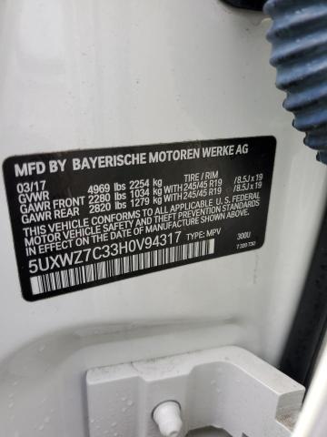 5UXWZ7C33H0V94317 BMW X3 Sdrive28i