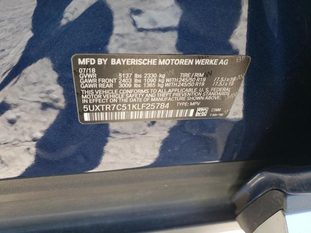 5UXTR7C51KLF25784 BMW X3 Sdrive30i
