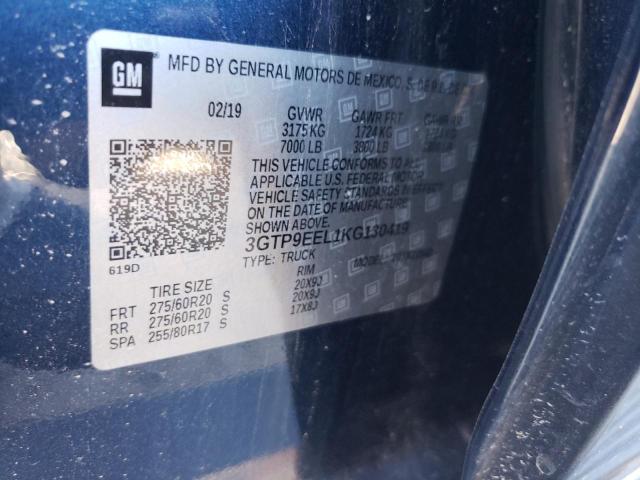 3GTP9EEL1KG130419 GMC Sierra K1500 At4