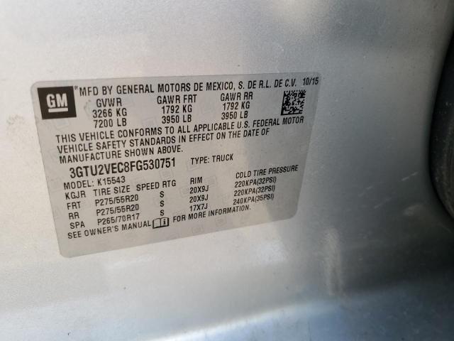 3GTU2VEC8FG530751 GMC Sierra K1500 Slt
