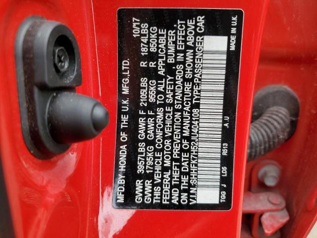 SHHFK7H52JU404108 Honda CIVIC EX