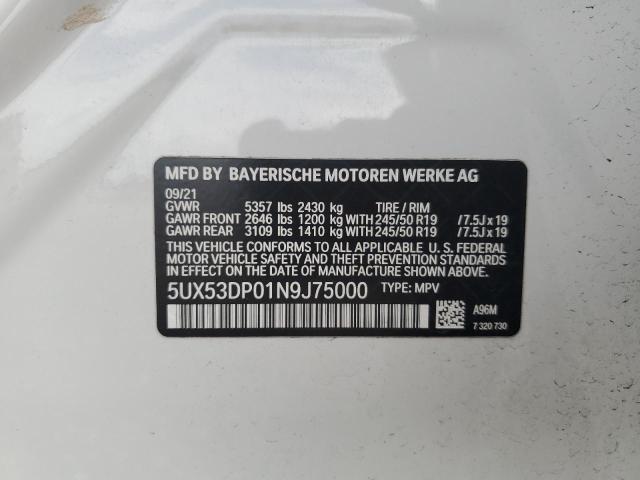 5UX53DP01N9J75000 BMW X3 Xdrive30i