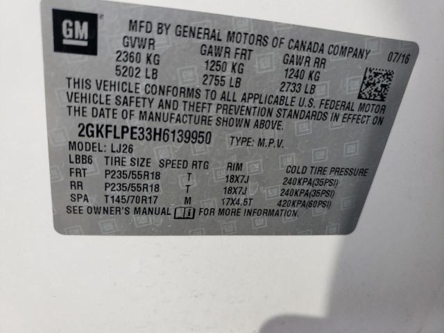 2GKFLPE33H6139950 GMC Terrain Slt